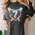 Baseball 7 Year Old Ice Cream Drip 7th Birthday Boy Number 7 Women's Comfort Colors T-Shirt Pepper Baseball 7 Year Old Ice Cream Drip 7th Birthday Boy Number 7 Women's Comfort Colors T-Shirt Pepper