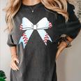 Baseball Bow Baseball Mom Women Baseball Mama Premium Women's Comfort Colors T-Shirt Pepper