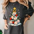 Baseball Christmas Tree Lights Santa Sport Player Lover Xmas Women's Comfort Colors T-Shirt Pepper