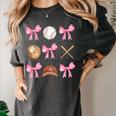Baseball Coquette Bow Baseball Mama Baseball Mom Premium Women's Comfort Colors T-Shirt Pepper