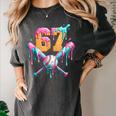 Baseball Drip 67 Six Seven Number 67 Player 67th Birthday Women's Comfort Colors T-Shirt Pepper Baseball Drip 67 Six Seven Number 67 Player 67th Birthday Women's Comfort Colors T-Shirt Pepper