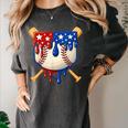 Baseball Drip American Flag Home Plate 4th Of July Patriotic Women's Comfort Colors T-Shirt Pepper Baseball Drip American Flag Home Plate 4th Of July Patriotic Women's Comfort Colors T-Shirt Pepper