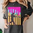 Baseball Drip Bat Boys Ice Cream American Flag 4th Of July Women's Comfort Colors T-Shirt Pepper Baseball Drip Bat Boys Ice Cream American Flag 4th Of July Women's Comfort Colors T-Shirt Pepper