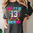 Baseball Drip Bruh It's My 13th Birthday Boy Ice Cream Drip Women's Comfort Colors T-Shirt Pepper