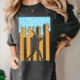 Baseball Drip Dripping Ice Cream Sport Player American Flag Women's Comfort Colors T-Shirt Pepper