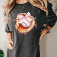 Baseball Drip Ice Cream Coquette Pink Bow Baseball Player Women's Comfort Colors T-Shirt Pepper