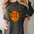 Baseball Drip Ice Cream Dripping Blaze Hunter Orange Camo Women's Comfort Colors T-Shirt Pepper