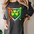 Baseball Drip Ice Cream St Patricks Day Shamrock Lucky Women's Comfort Colors T-Shirt Pepper Baseball Drip Ice Cream St Patricks Day Shamrock Lucky Women's Comfort Colors T-Shirt Pepper
