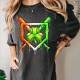 Baseball Drip Ice Cream St Patricks Day Shamrock Women's Comfort Colors T-Shirt Pepper