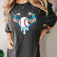 Baseball Drip Ice Cream Strong Character Women's Comfort Colors T-Shirt Pepper Baseball Drip Ice Cream Strong Character Women's Comfort Colors T-Shirt Pepper