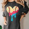 Baseball Drip Melting Ice Cream Baseball Heart Boys Girls Women's Comfort Colors T-Shirt Pepper