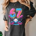 Baseball Drip Number 67 Player 67Th Birthday Baseball Meme Women's Comfort Colors T-Shirt Pepper