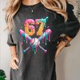 Baseball Drip Number 67 Player Women's Comfort Colors T-Shirt Pepper Baseball Drip Number 67 Player Women's Comfort Colors T-Shirt Pepper