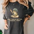 Baseball Frog Saying Batting Retro Artwork Women's Comfort Colors T-Shirt Pepper Baseball Frog Saying Batting Retro Artwork Women's Comfort Colors T-Shirt Pepper