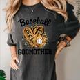 Baseball Godmother Leopard Heart Baseball Mom Game Day Women's Comfort Colors T-Shirt Pepper Baseball Godmother Leopard Heart Baseball Mom Game Day Women's Comfort Colors T-Shirt Pepper
