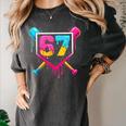 Baseball Ice Cream Drip 67 Meme Six Seven 67th Birthday Women's Comfort Colors T-Shirt Pepper Baseball Ice Cream Drip 67 Meme Six Seven 67th Birthday Women's Comfort Colors T-Shirt Pepper