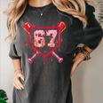 Baseball Ice Cream Drip Number 67 Meme Valentine Couple Love Women's Comfort Colors T-Shirt Pepper