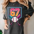 Baseball Ice Cream Drip Number 67 Player 67th Birthday Men Women's Comfort Colors T-Shirt Pepper Baseball Ice Cream Drip Number 67 Player 67th Birthday Men Women's Comfort Colors T-Shirt Pepper