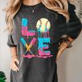 Baseball Love Drip Ice Cream Colorful Baseball Women's Comfort Colors T-Shirt Pepper Baseball Love Drip Ice Cream Colorful Baseball Women's Comfort Colors T-Shirt Pepper