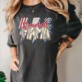 Baseball Mama Lightning Bolt Checkered Varsity Mother's Day Women's Comfort Colors T-Shirt Pepper Baseball Mama Lightning Bolt Checkered Varsity Mother's Day Women's Comfort Colors T-Shirt Pepper