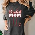 Baseball Mom 2 Number 2 Jersey Team Numbered Jersey Women's Comfort Colors T-Shirt Pepper