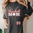 Baseball Mom 99 Number 99 Jersey Team Numbered Jersey Women's Comfort Colors T-Shirt Pepper