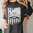 Baseball MOM Cool USA American Flag Family Reunion Women's Comfort Colors T-Shirt Pepper