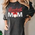 Baseball Mom Coquette Pink Bow Baseball Mama Premium Women's Comfort Colors T-Shirt Pepper