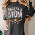 Baseball Mom Crossed Bats With Ball On Fire Distressed Women's Comfort Colors T-Shirt Pepper Baseball Mom Crossed Bats With Ball On Fire Distressed Women's Comfort Colors T-Shirt Pepper