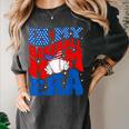 In My Baseball Mom Era Groovy Baseball Mother's Day US Flag Women's Comfort Colors T-Shirt Pepper