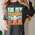 In My Baseball Mom Era Retro Groovy Style Sports Mama Women's Comfort Colors T-Shirt Pepper