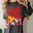 Baseball Mom Game Day Trendy Pink Leopard Mama Premium Women's Comfort Colors T-Shirt Pepper