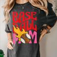 Baseball Mom Game Day Trendy Pink Leopard Mama Women's Comfort Colors T-Shirt Pepper