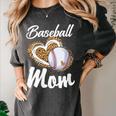 Baseball Mom Grandma Leopard Baseball Lover Fan Women's Comfort Colors T-Shirt Pepper