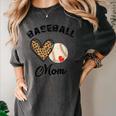 Baseball Mom Leopard Heart Baseball Player Kids Women's Comfort Colors T-Shirt Pepper