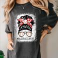 Baseball Mom Messy Bun Hair Player Mom Women's Comfort Colors T-Shirt Pepper Baseball Mom Messy Bun Hair Player Mom Women's Comfort Colors T-Shirt Pepper