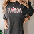 Baseball Mom With Pink Bow Women's Comfort Colors T-Shirt Pepper Baseball Mom With Pink Bow Women's Comfort Colors T-Shirt Pepper
