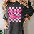 Baseball Mom And Pink Grid Sports Mother Mama Player Women's Comfort Colors T-Shirt Pepper