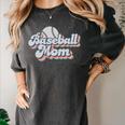 Baseball Mom Sporty Retro Baseball Team Momma Gray Women's Comfort Colors T-Shirt Pepper