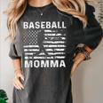 Baseball Momma Mom USA Flag 4th Of July Women's Comfort Colors T-Shirt Pepper Baseball Momma Mom USA Flag 4th Of July Women's Comfort Colors T-Shirt Pepper