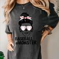 Baseball Momster Messy Bun Skull Mom For Women Halloween Women's Comfort Colors T-Shirt Pepper