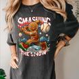 Baseball Player Christmas Gingerbread Smashing Through Snow Women's Comfort Colors T-Shirt Pepper Baseball Player Christmas Gingerbread Smashing Through Snow Women's Comfort Colors T-Shirt Pepper