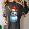 Baseball Snowman Merry Christmas Xmas Pajamas Men Women Kids Women's Comfort Colors T-Shirt Pepper Baseball Snowman Merry Christmas Xmas Pajamas Men Women Kids Women's Comfort Colors T-Shirt Pepper