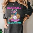 Baseball Is My Valentine Ice Cream Drip Crossed Bats Sport Women's Comfort Colors T-Shirt Pepper
