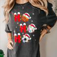 Basketball Baseball Soccer Christmas Ho Ho Ho Santa Xmas Women's Comfort Colors T-Shirt Pepper Basketball Baseball Soccer Christmas Ho Ho Ho Santa Xmas Women's Comfort Colors T-Shirt Pepper