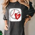 Bleached Custom Baseball Mom Number 6 Heart For Mom Women's Comfort Colors T-Shirt Pepper Bleached Custom Baseball Mom Number 6 Heart For Mom Women's Comfort Colors T-Shirt Pepper