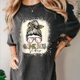 Bleached Messy Bun Game Day Vibes Baseball Mom Game Day Women's Comfort Colors T-Shirt Pepper Bleached Messy Bun Game Day Vibes Baseball Mom Game Day Women's Comfort Colors T-Shirt Pepper