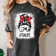 Bleached Tia Life Soccer Messy Bun Baseball Game Day Women's Comfort Colors T-Shirt Pepper Bleached Tia Life Soccer Messy Bun Baseball Game Day Women's Comfort Colors T-Shirt Pepper