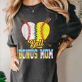 Bonus Mom Of Both Half Baseball Softball Ice Cream Drip Women's Comfort Colors T-Shirt Pepper Bonus Mom Of Both Half Baseball Softball Ice Cream Drip Women's Comfort Colors T-Shirt Pepper