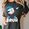 Boys Baseball Graphic Tee Teen Apparel Cute Meme Bruh Women's Comfort Colors T-Shirt Pepper